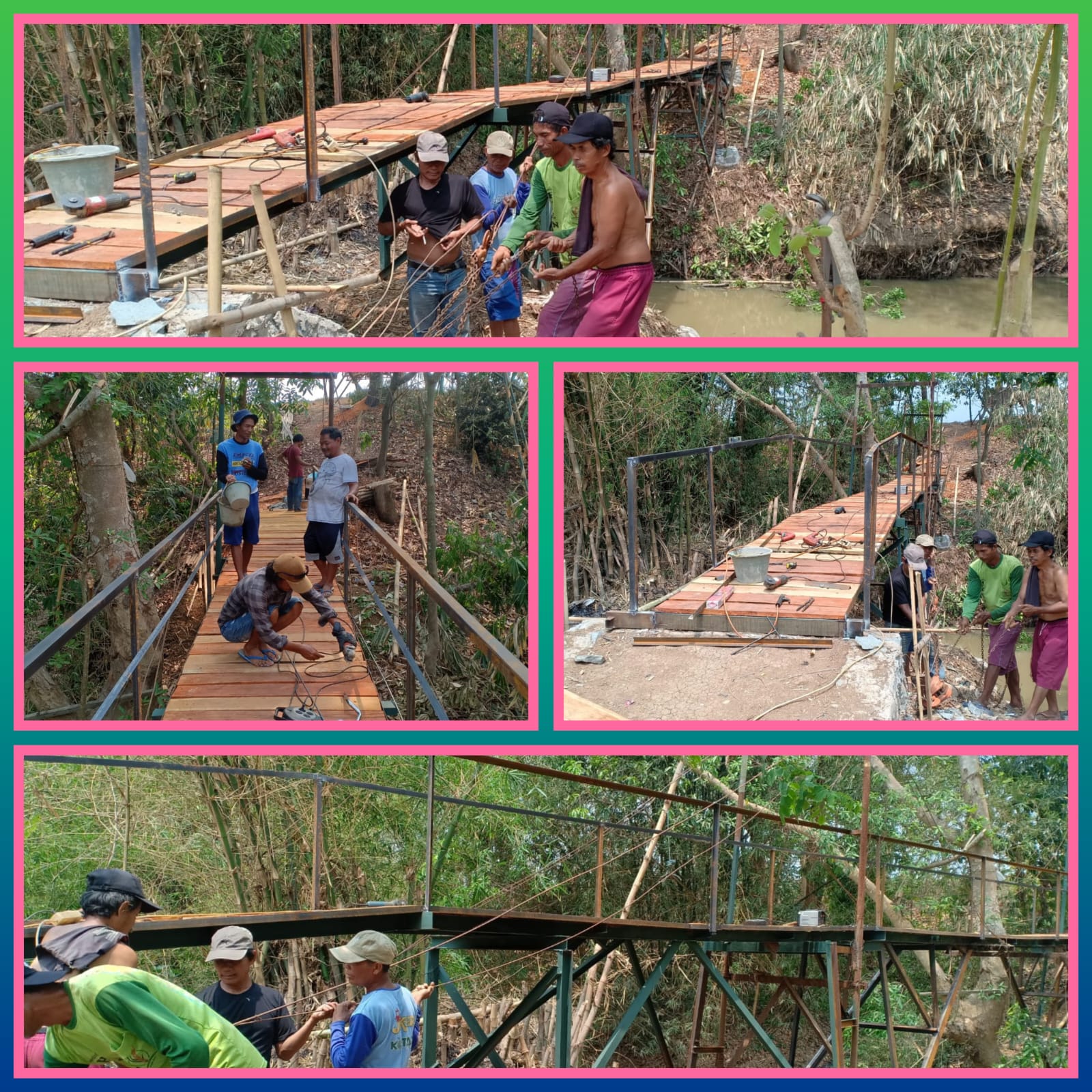 Pembangunan jembatan untuk alur ekonomi masyarakat Desa Cijunti.